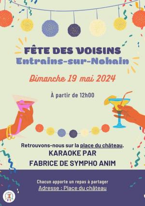 affiche colorée fête des voisins